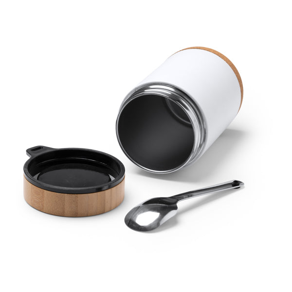 🥤 Termo Multifuncional Acero Inoxidable con Tapa de Bambú – 400 ml ✨