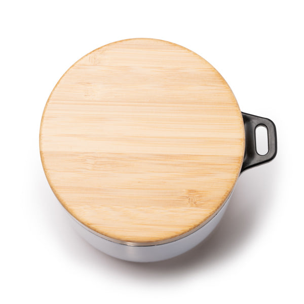 🥤 Termo Multifuncional Acero Inoxidable con Tapa de Bambú – 400 ml ✨