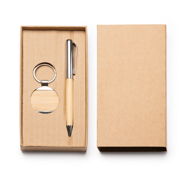 ✒️ Set de Bolígrafo y Llavero de Bambú -PAULOV