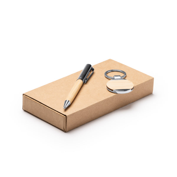 ✒️ Set de Bolígrafo y Llavero de Bambú -PAULOV