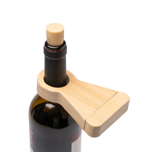 🍷 Sacacorchos de Bambú con Soporte – Estilo y Funcionalidad