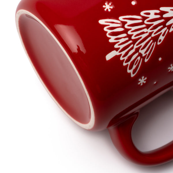 🎄 Taza de Cerámica con Relieve Árbol de Navidad –