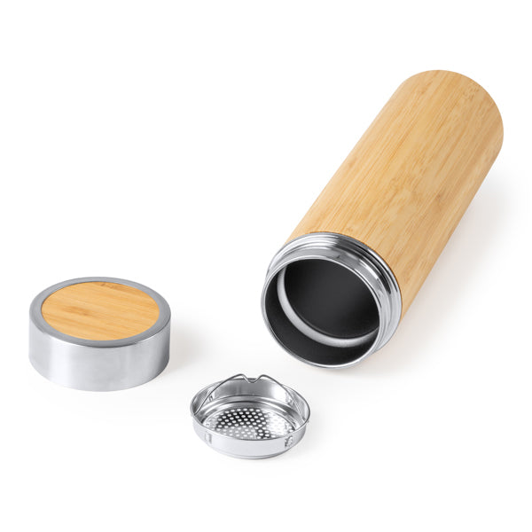 🌿 Termo Kinata de Acero Inoxidable y Bambú – 500 ml-KINATA