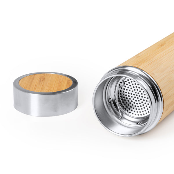 🌿 Termo Kinata de Acero Inoxidable y Bambú – 500 ml-KINATA