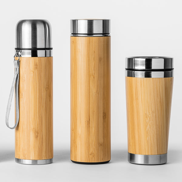 🥤 Vaso de Acero Inoxidable y Bambú – 500 ml-YABA