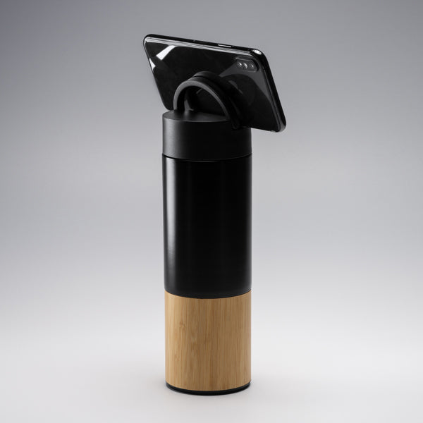 🚰 Bidón Térmico de Acero Inoxidable con Detalle en Bambú – 450 ml ✨ COIBA