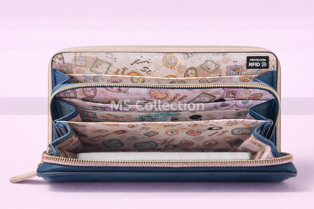 Bolso bandolera artístico con cartera incorporada RFID C-361