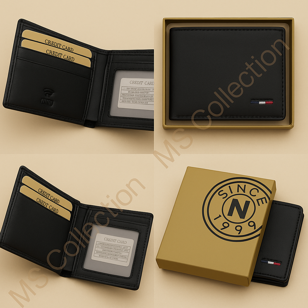 Billetera de hombre RFID en cuero genuino