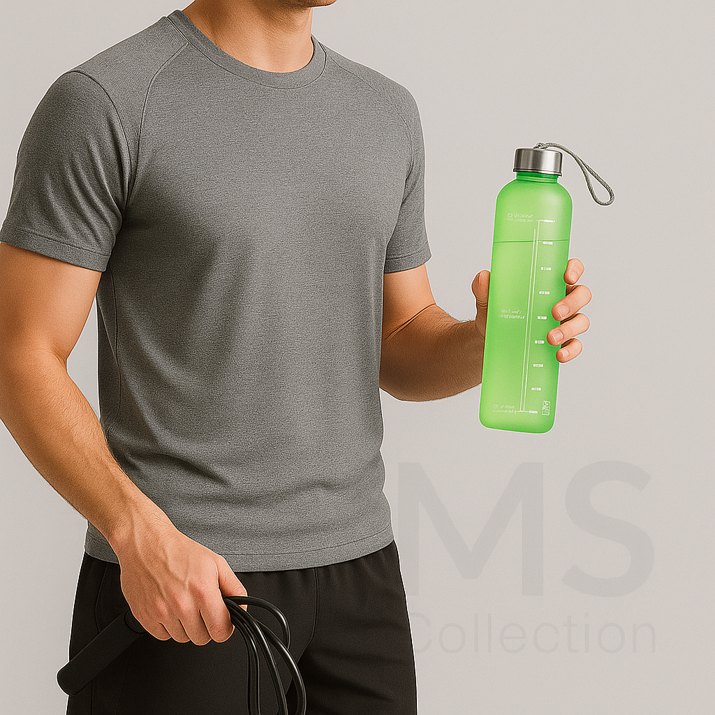 Botella Hidratación 1L – Cuerpo Translúcido con Indicador YOGER