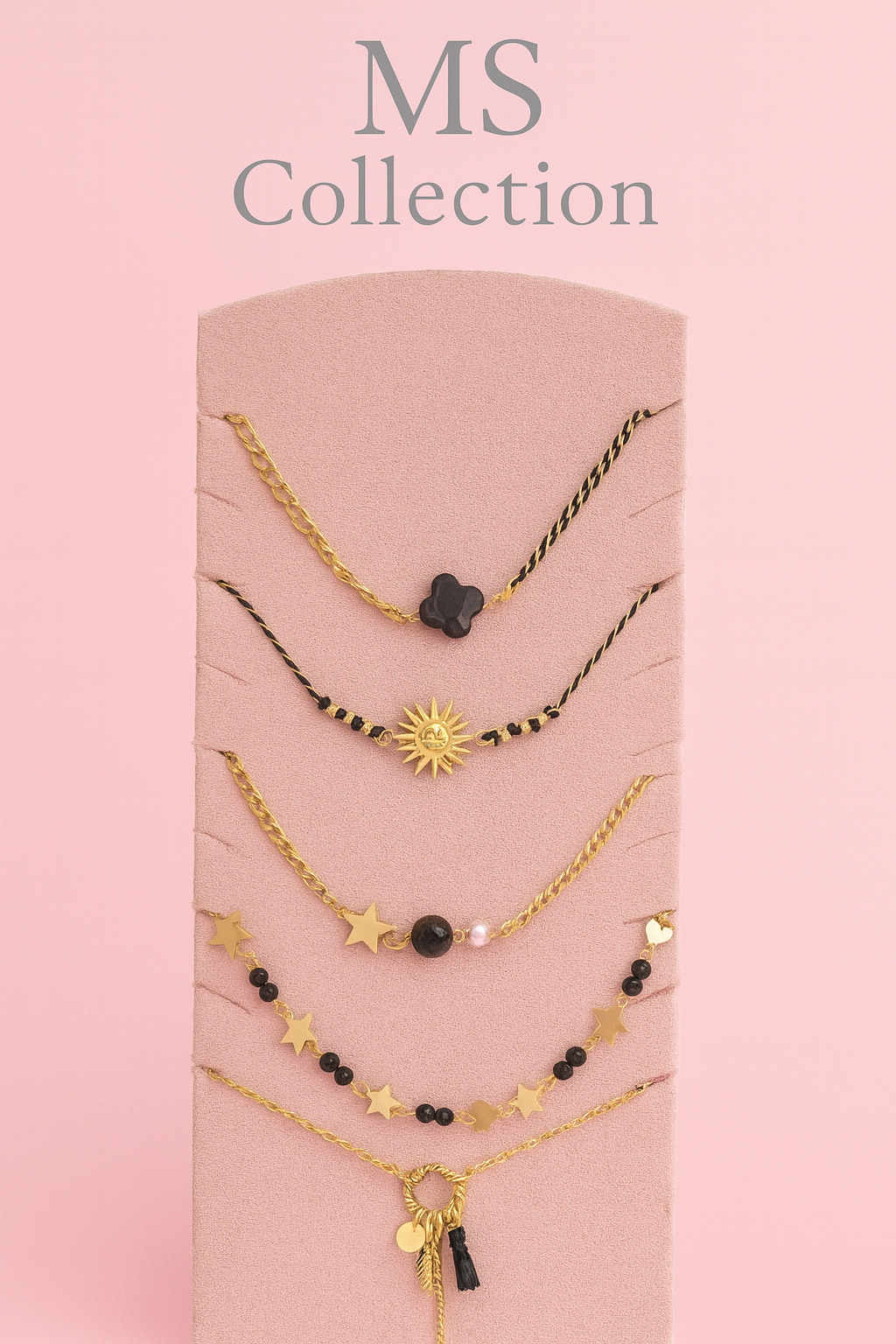 Pulseras de Acero- Diseño Elegante en Negro y Dorado *35614*