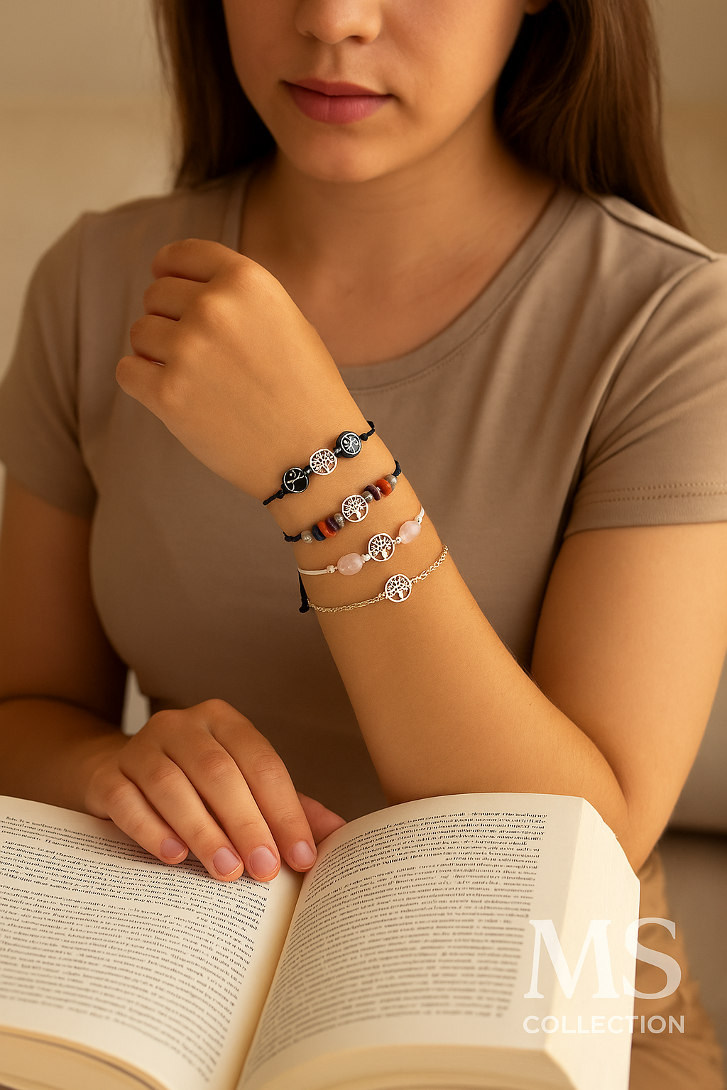 Pulseras con Piedras Naturales de la Suerte *ES131*