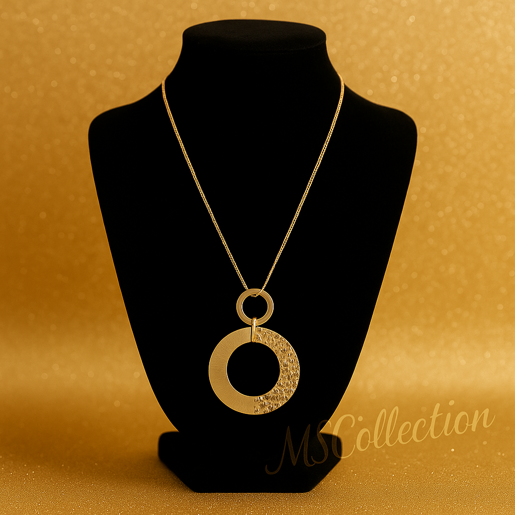 Collar Dorado Minimalista con Círculos de Cobre