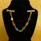 Prendedores enchapados en oro con piedras de colores