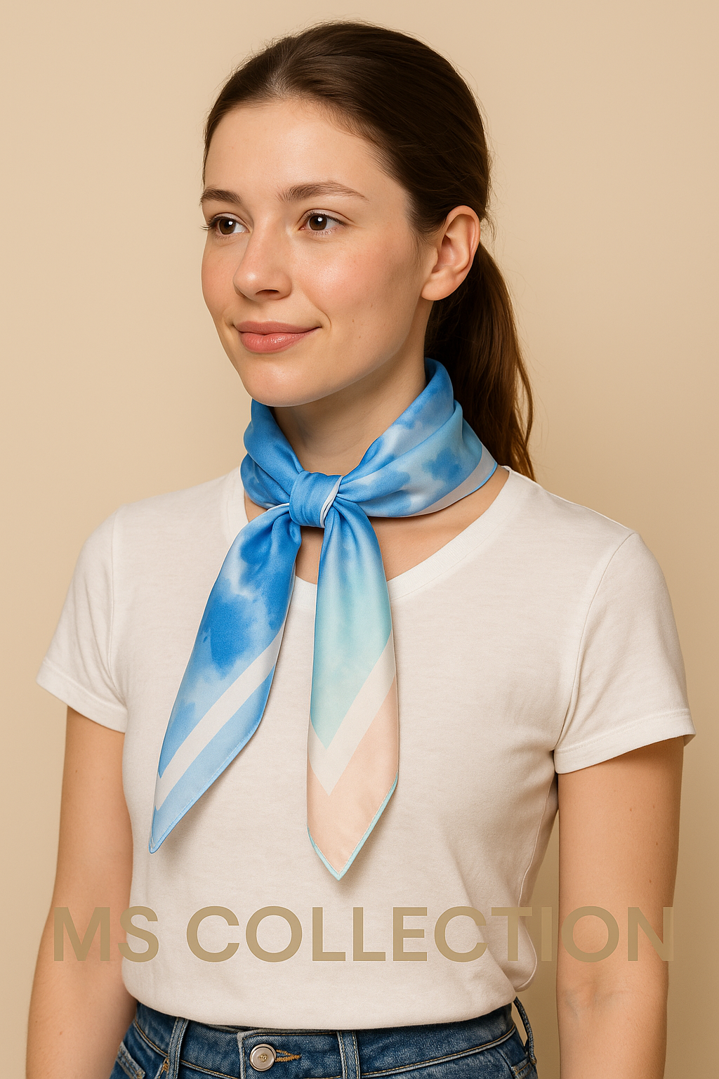 Pañuelo de seda tipo corbata degradé