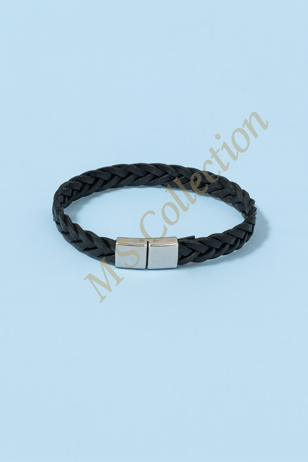 Pulsera de cuero trenzado | Cierre clip