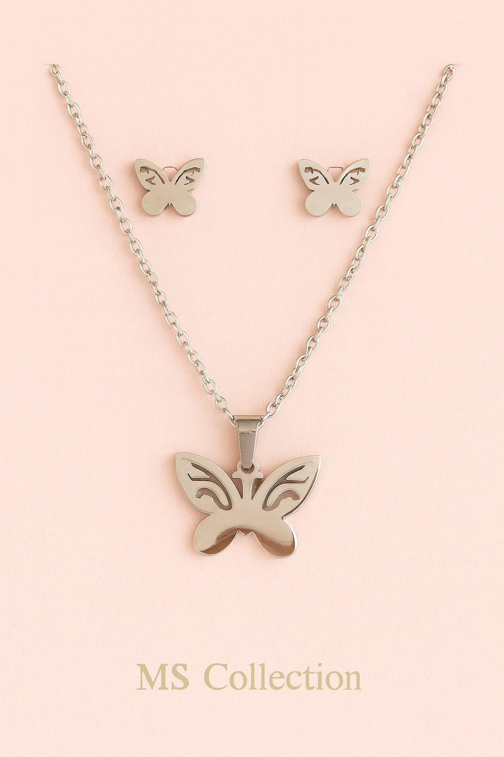 Set de collar y pendientes de acero inoxidable