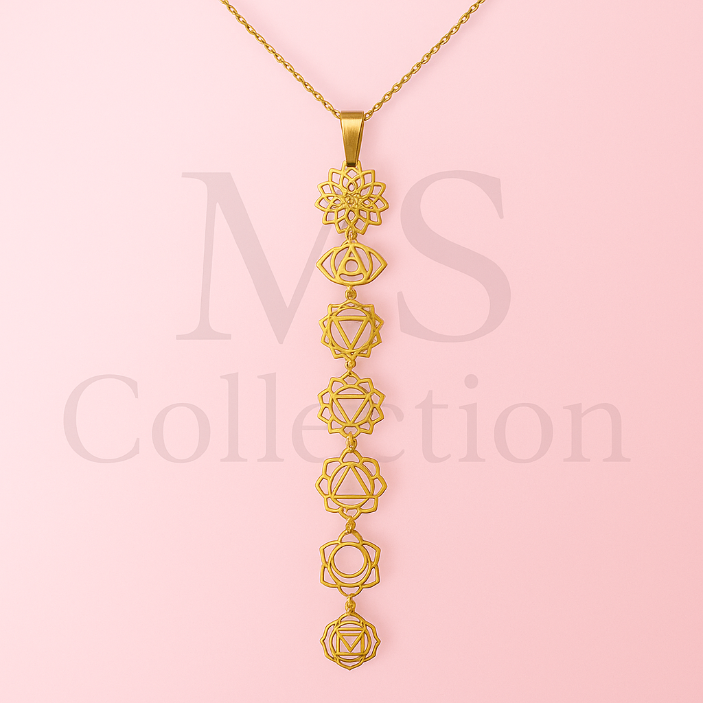 Collar 7 Chakras en Acero Dorado o Plateado