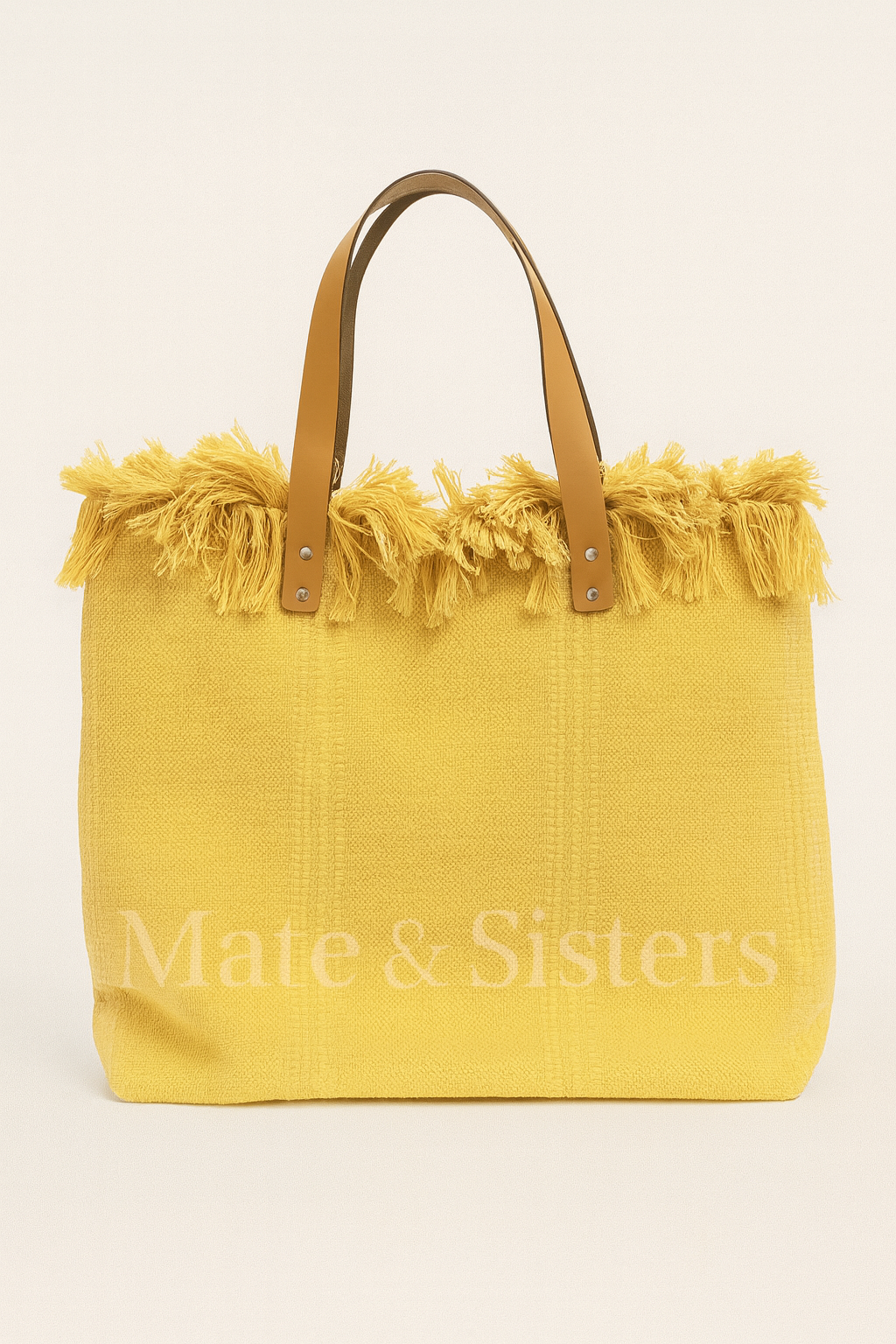 Bolso de Tela Veraniega 35×50 cm con Asas de Cuero *801713