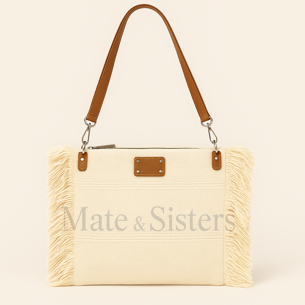 Bolso Bandolera Boho con Flecos y Cremallera *245005