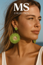 Pendientes artesanales estilo flor *900130*