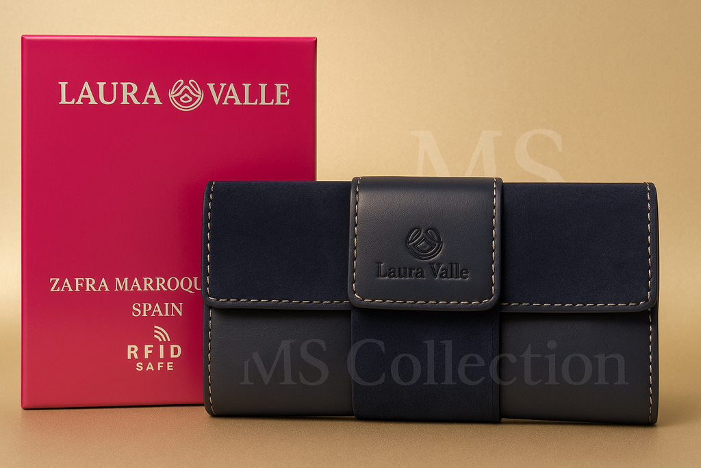 Cartera de Piel  de mujer con Protección RFID*  Laura Valle*