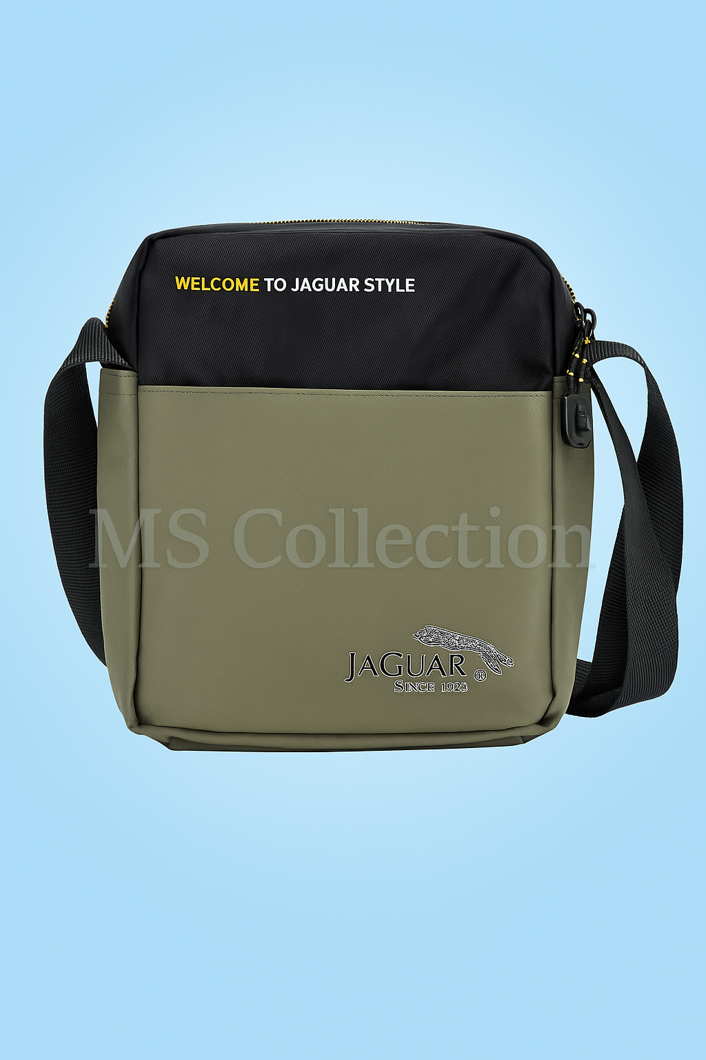 Bandolera Compacta Jaguar – Verde Musgo &amp; Negro 🌿🖤