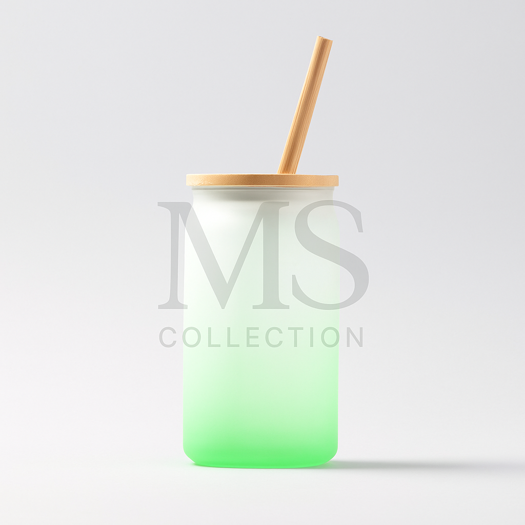 Vaso de Cristal Borosilicato con Efecto Hielo y Tapón de Bambú