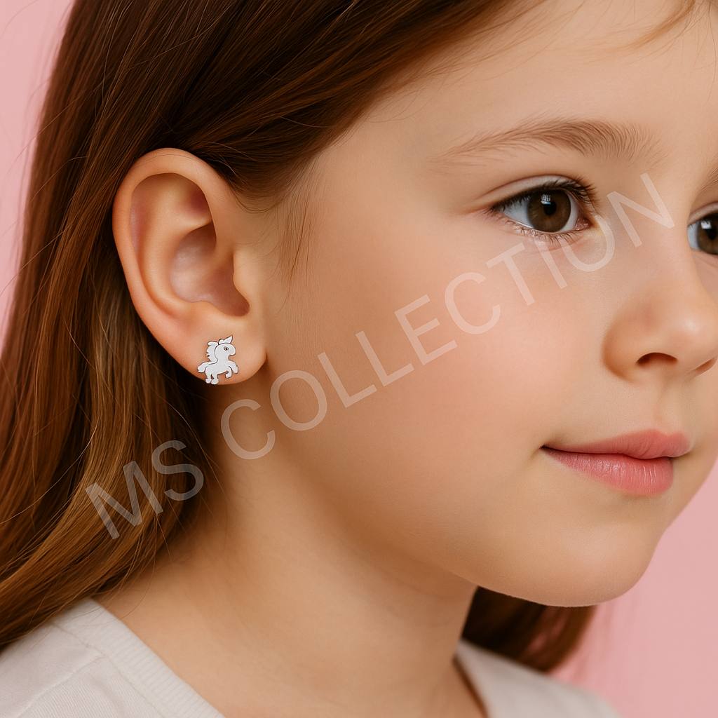 Pendientes de botón para niñas de acero inoxidable *35 100*