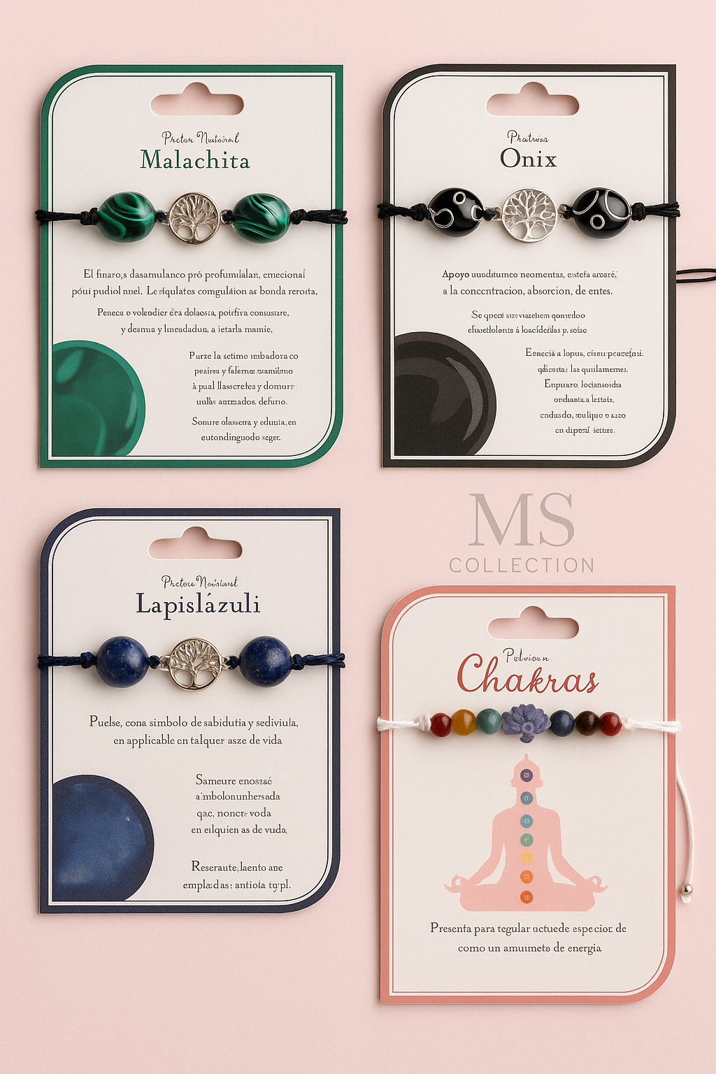 Pulseras con Piedras Naturales de la Suerte *ES131*