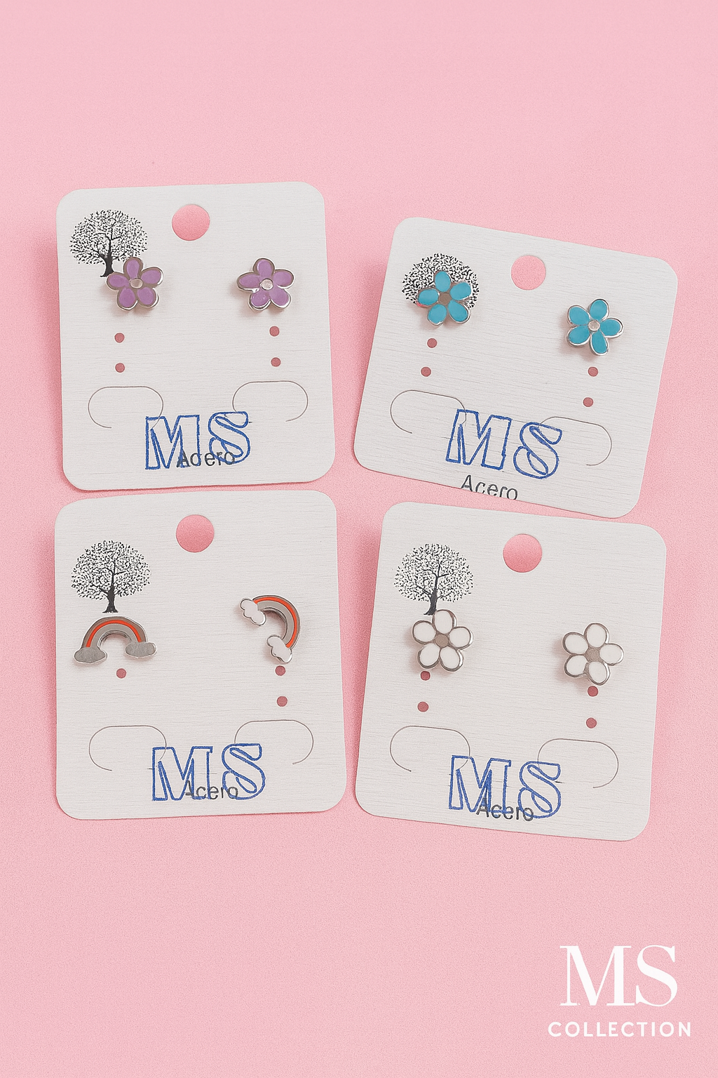 Pendientes de botón para niñas de acero inoxidable *35 100*