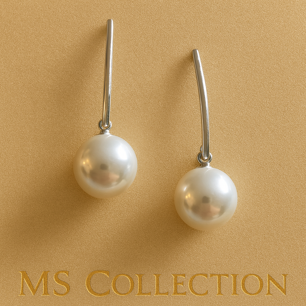 Pendientes de Acero Inoxidable Premium con Detalles Elegantes y Perla