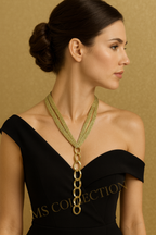 Collar Dorado con Cadena Multihilos y Eslabones Tipo Arandela