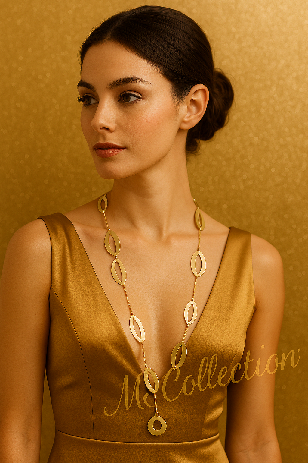 Collar Largo con Anillos de Zamak