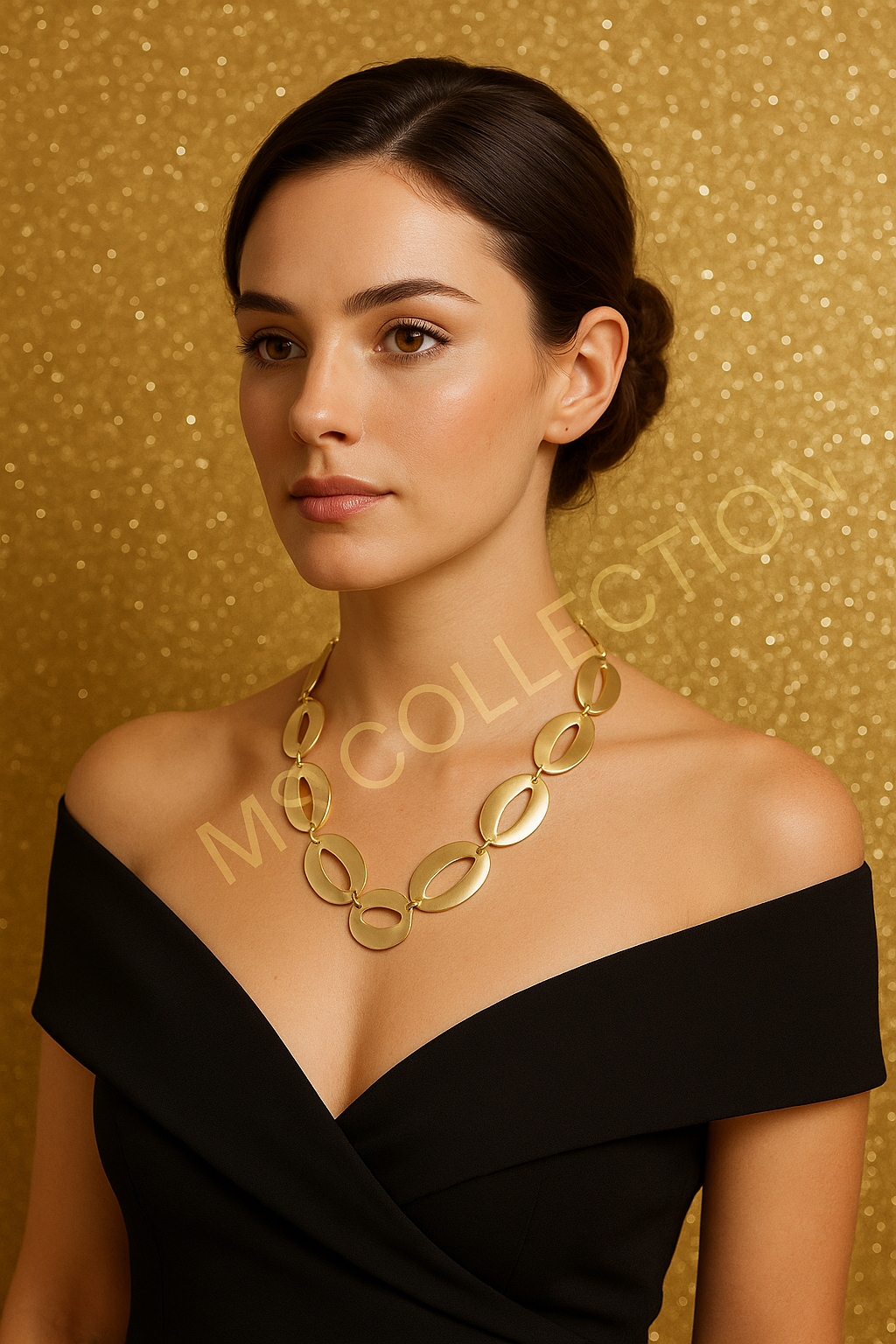 Collar tipo cadena ovalado de Zamak