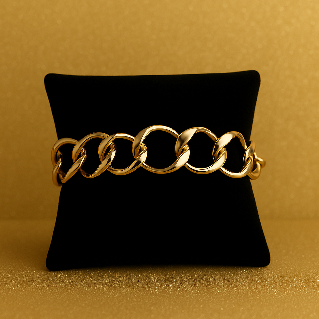 Pulsera de Cadena Dorada Circular de Zamak