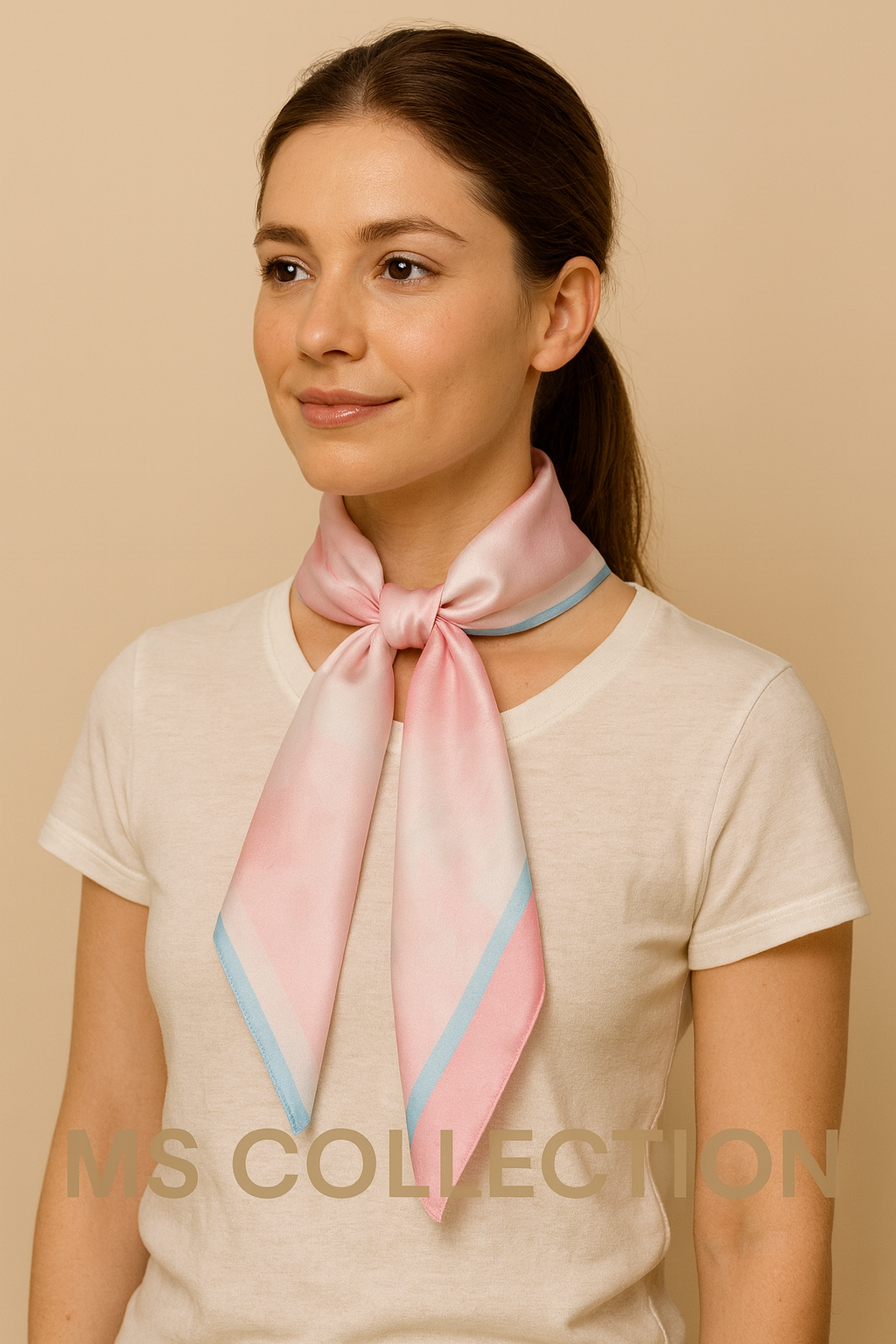 Pañuelo de seda tipo corbata degradé