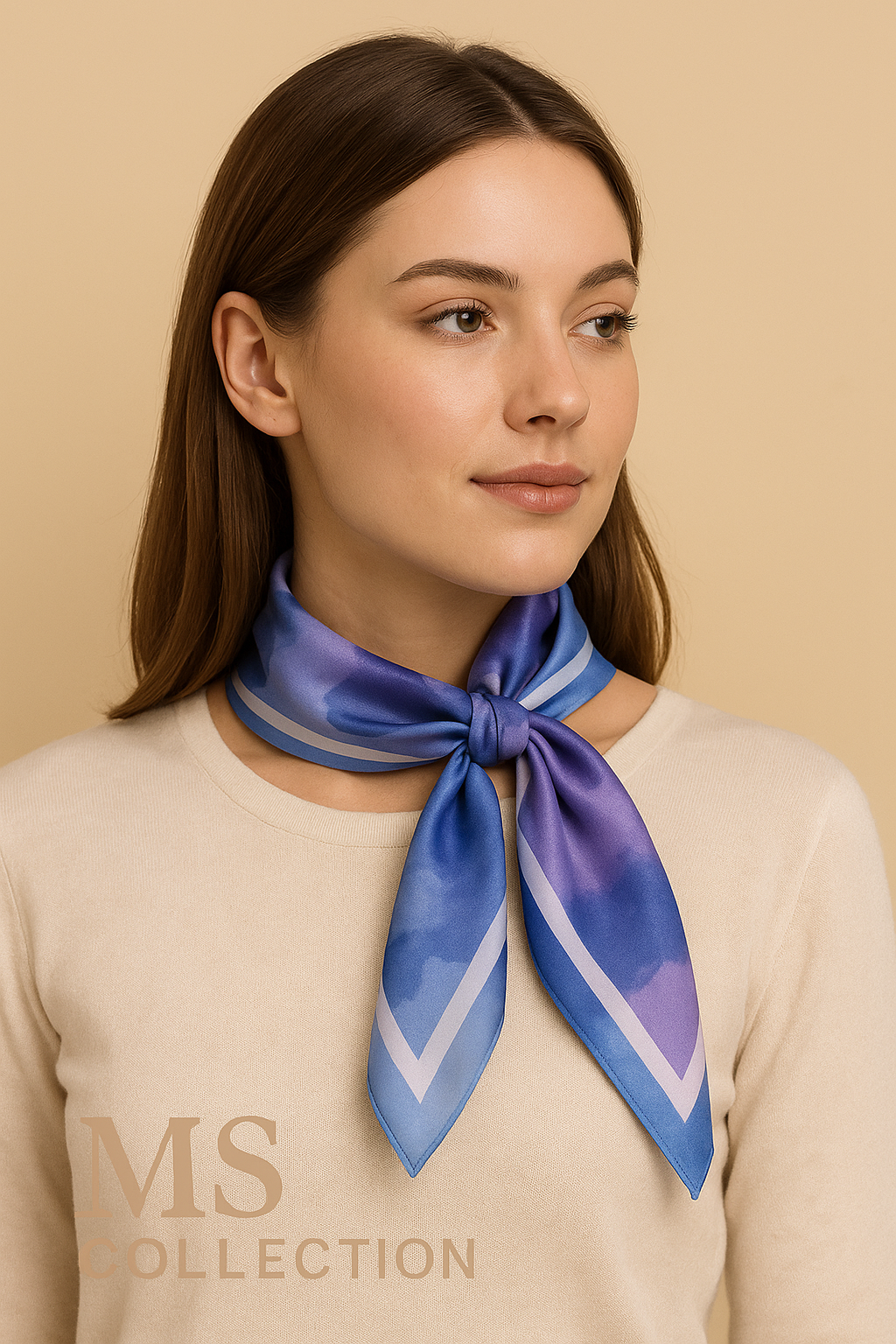 Pañuelo de seda tipo corbata degradé