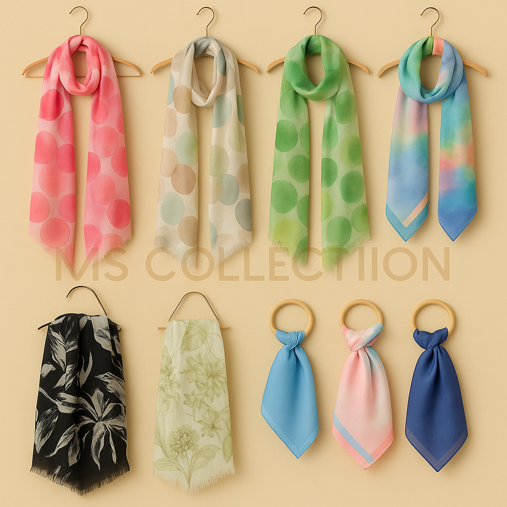 Pañuelo de seda tipo corbata degradé