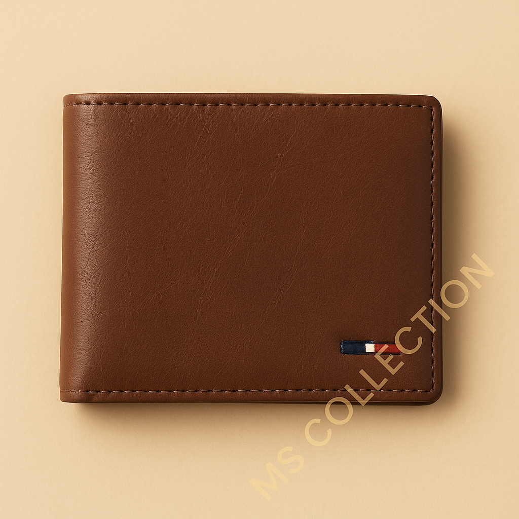 Billetera de hombre de cuero genuino Bifold