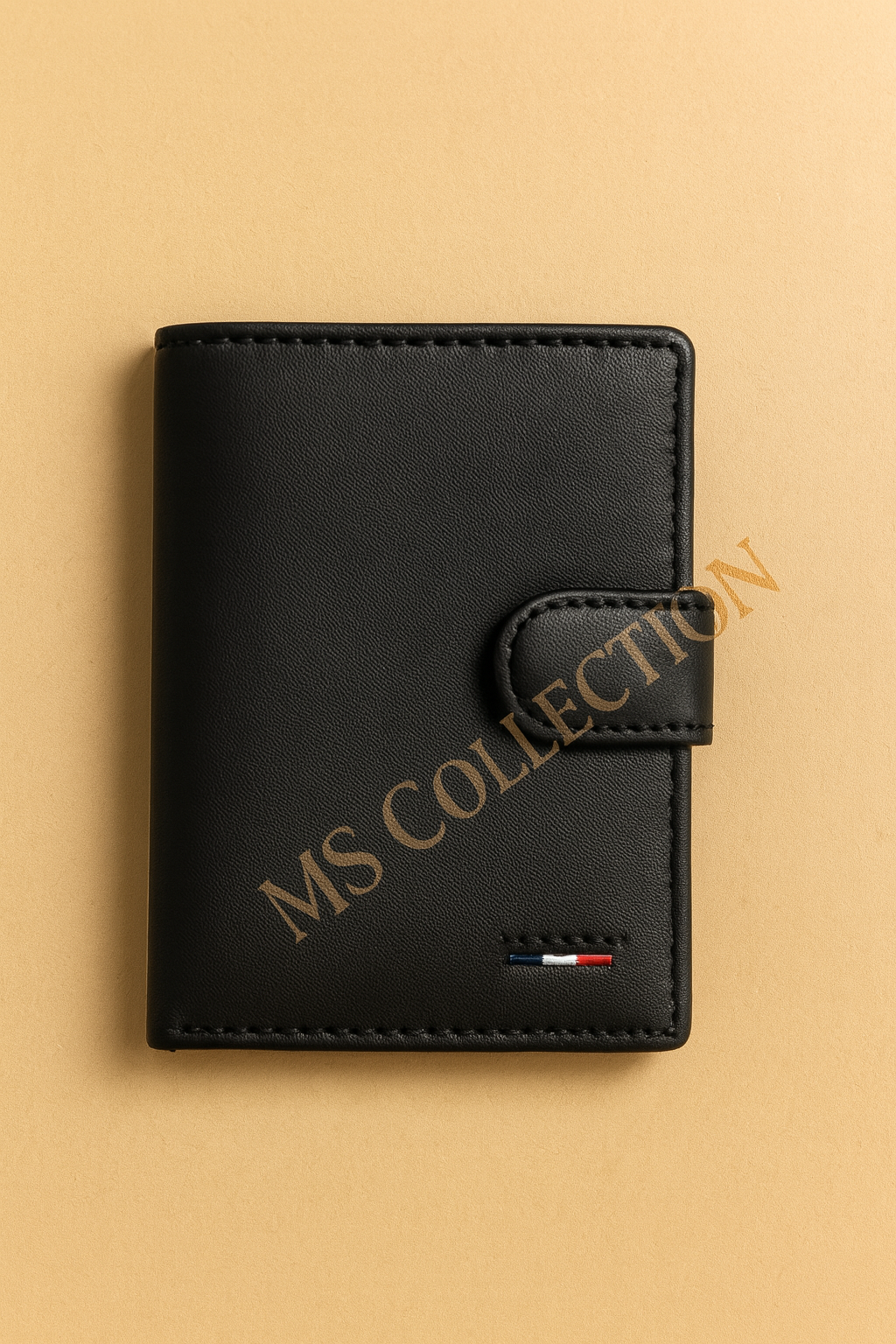 Billetera vertical RFID de cuero