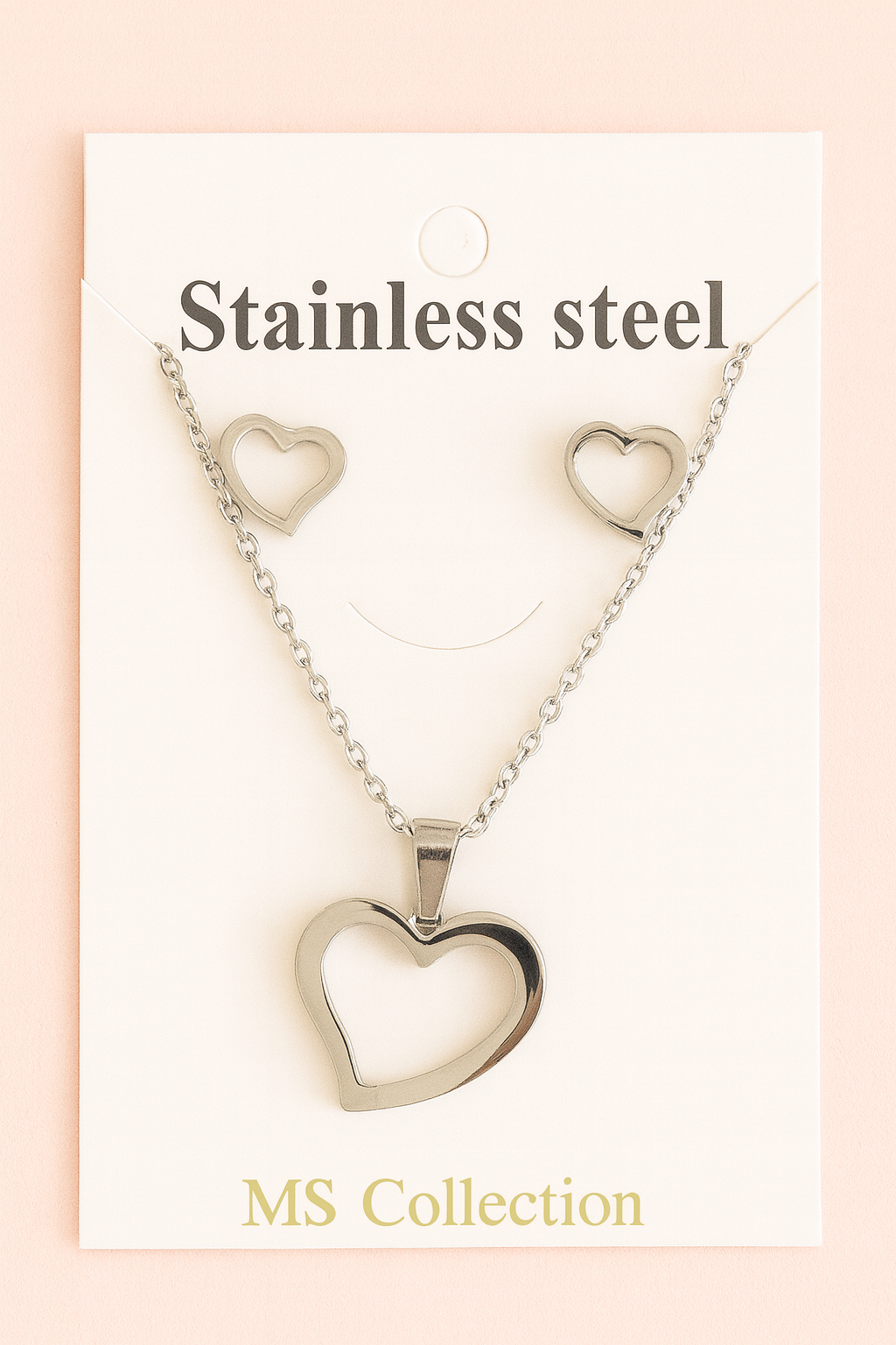 Set de collar y pendientes de acero inoxidable