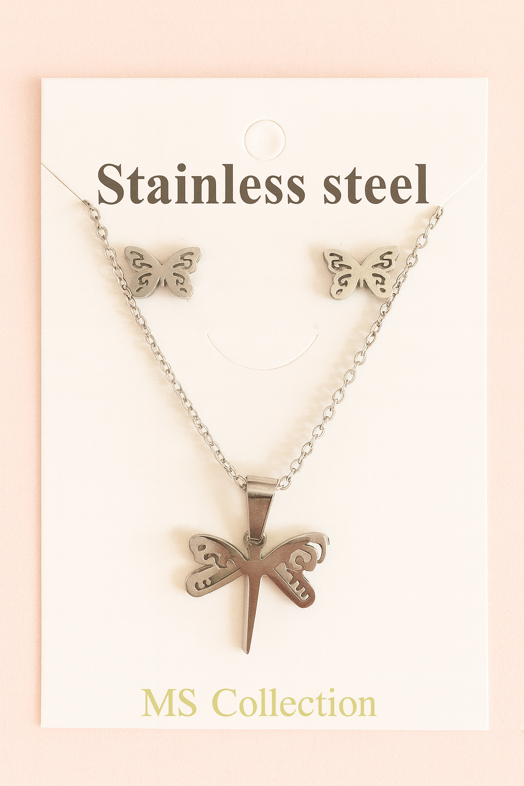 Set de collar y pendientes de acero inoxidable