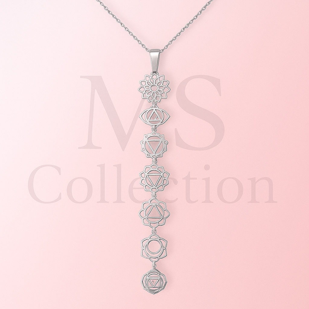 Collar 7 Chakras en Acero Dorado o Plateado