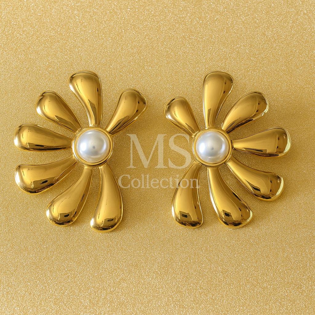 Pendientes de Acero Inoxidable Premium con Detalles Elegantes y Perla