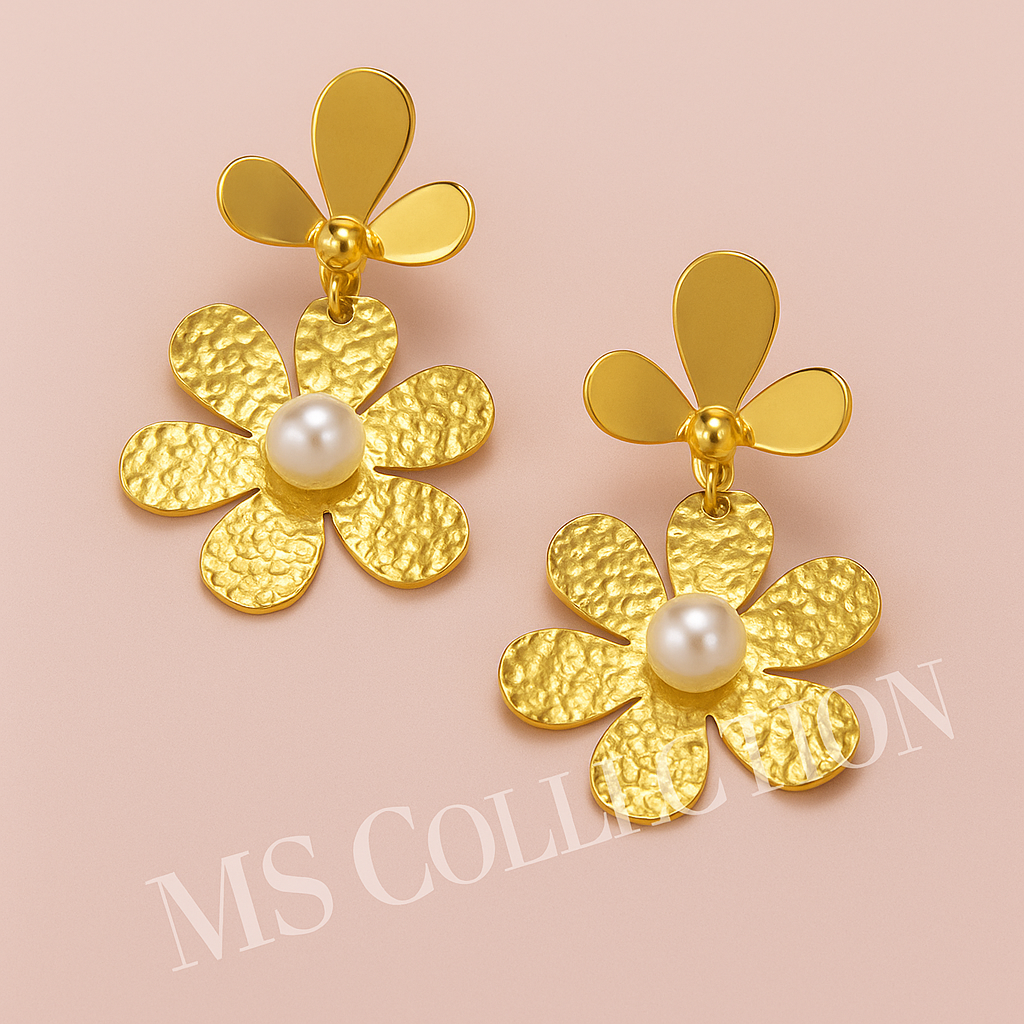 Pendientes de acero inoxidable dorado