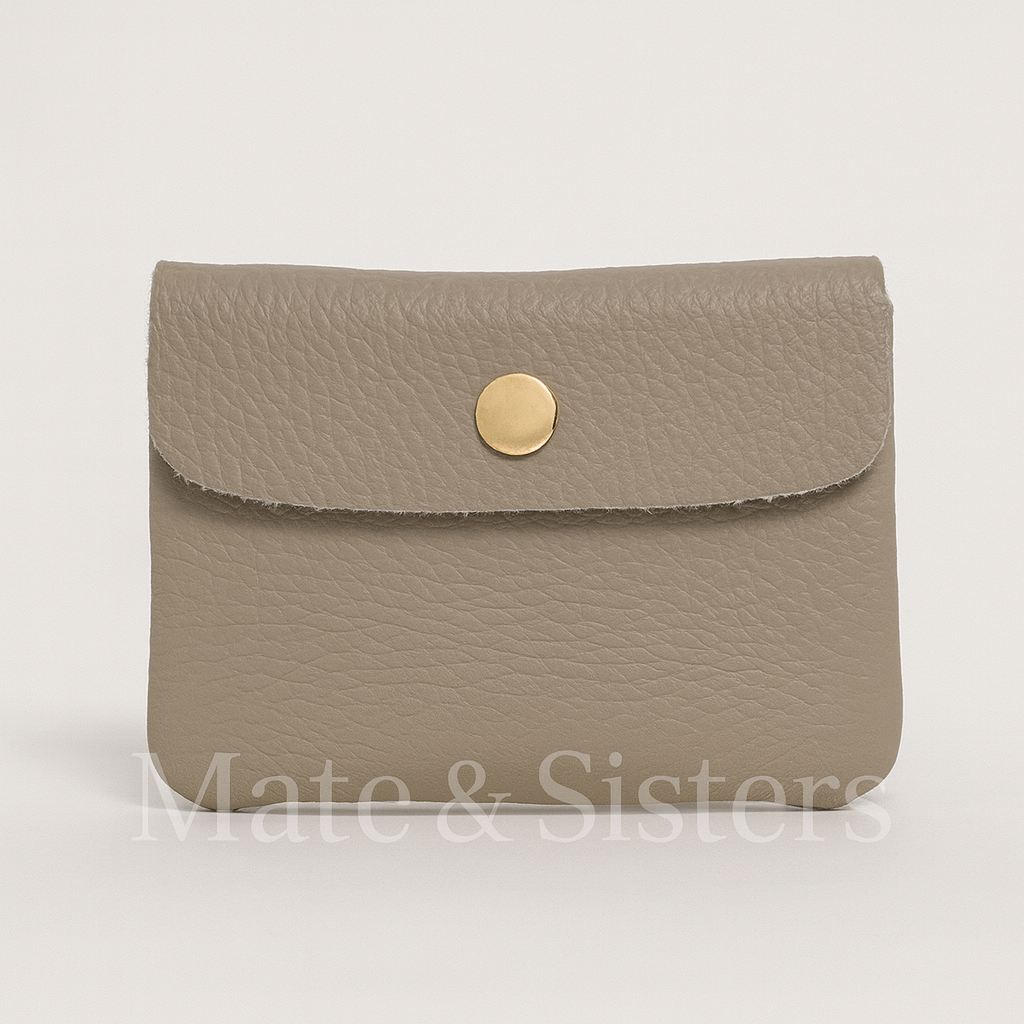 Monedero Tarjetero de Cuero Flexible con Cierre de Botón y Cremallera *35-028*