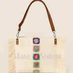 Bolso Boho con Flecos y Detalles Crochet 245002*