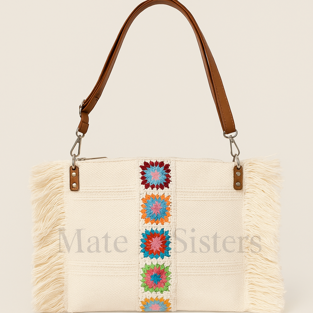 Bolso Boho con Flecos y Detalles Crochet 245002*