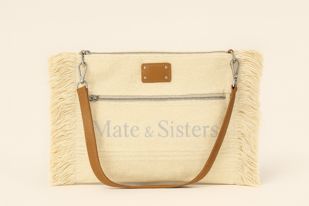 Bolso Bandolera Boho con Flecos y Cremallera *245005