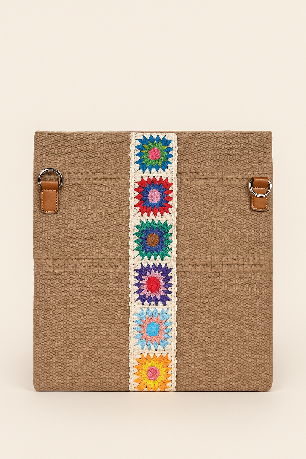 Bandolera Boho – Diseño Artesanal con Flores de Colores